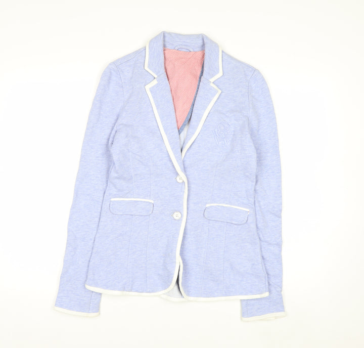 Crew Clothing Co. Women’s Blue Cotton Blazer Size 8 Classic Preppy Style