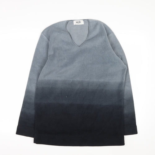 Wallis Women Grey Ombre Pullover Sweatshirt Size 10 Polyester