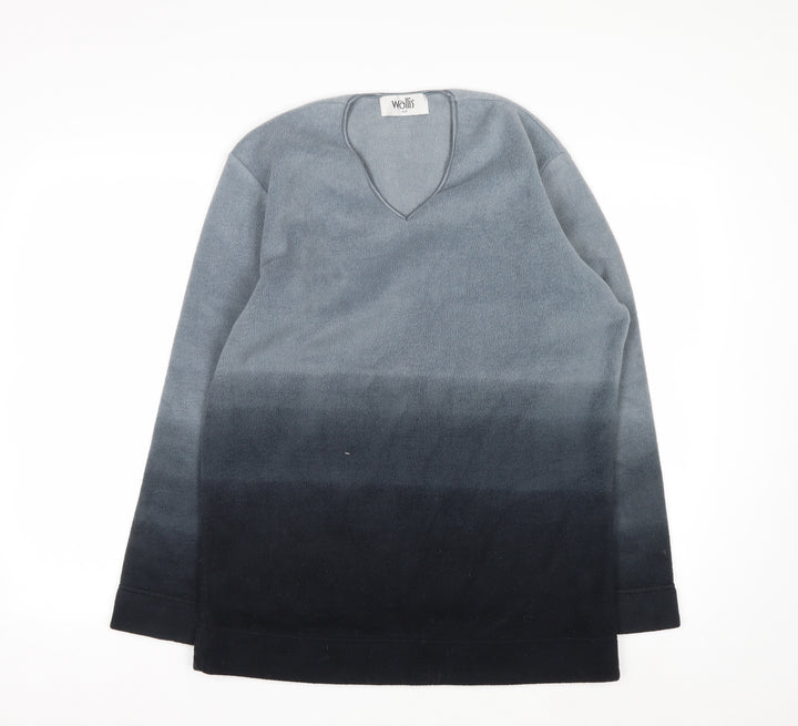 Wallis Women Grey Ombre Pullover Sweatshirt Size 10 Polyester