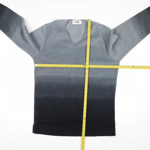 Wallis Women Grey Ombre Pullover Sweatshirt Size 10 Polyester