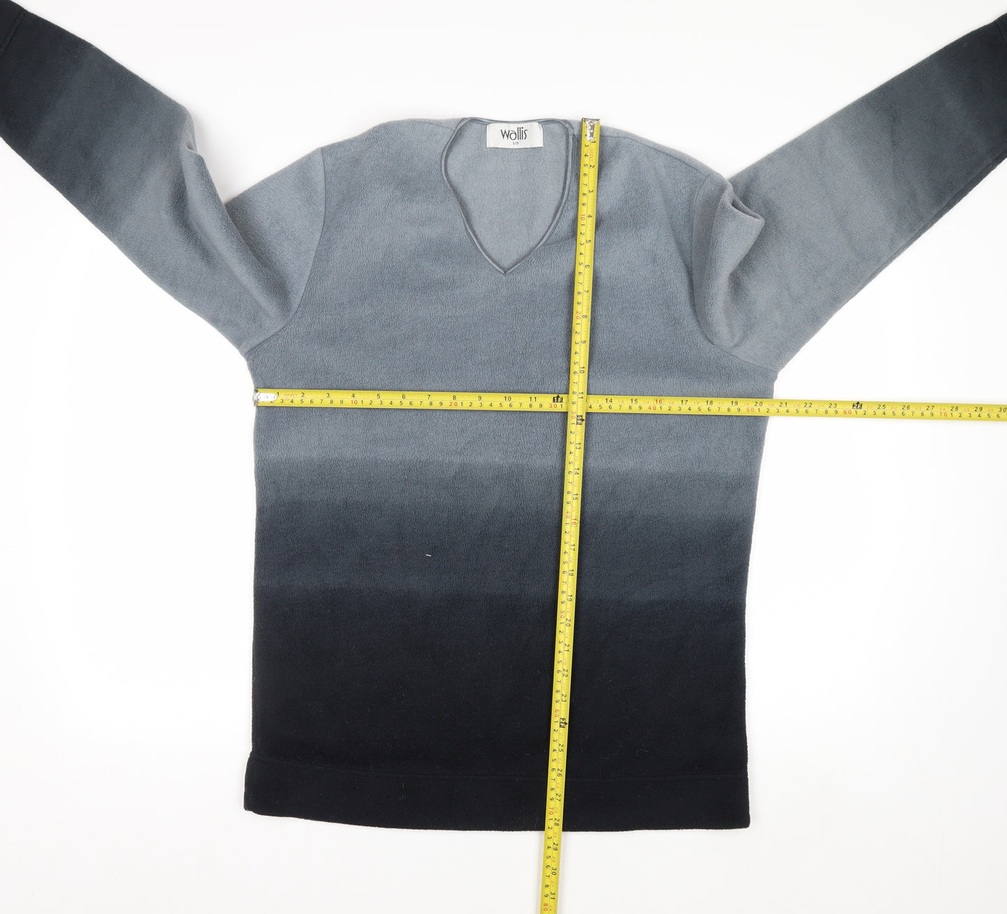 Wallis Women Grey Ombre Pullover Sweatshirt Size 10 Polyester