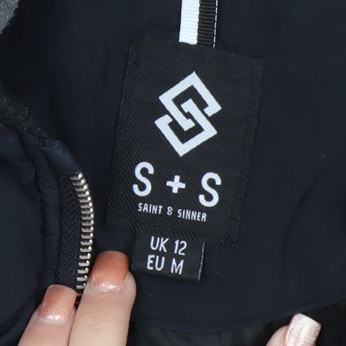 Saint & Sinner Women's Black Size 12 Puffer Hooded Jacket
