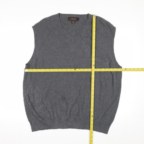 Tasso Elba Men's Grey Cotton V-Neck Sleeveless Vest XL