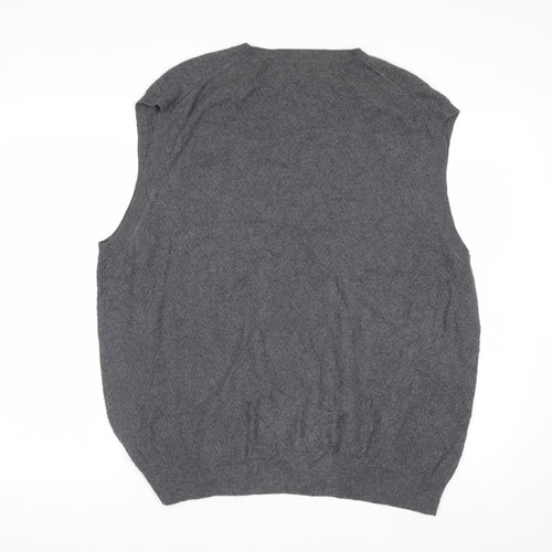 Tasso Elba Men's Grey Cotton V-Neck Sleeveless Vest XL