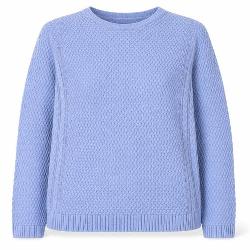 ISLE Essentials Women Blue Cable-Knit Cotton Blend Jumper Size S 10-12