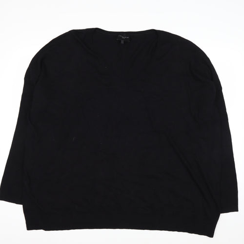 Live Unlimited London Women's Black V-Neck Pullover Jumper Size 26