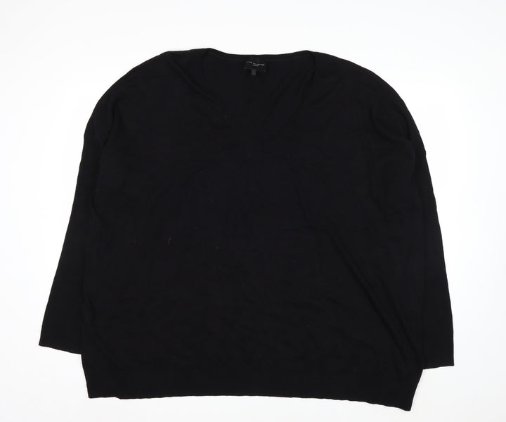 Live Unlimited London Women's Black V-Neck Pullover Jumper Size 26