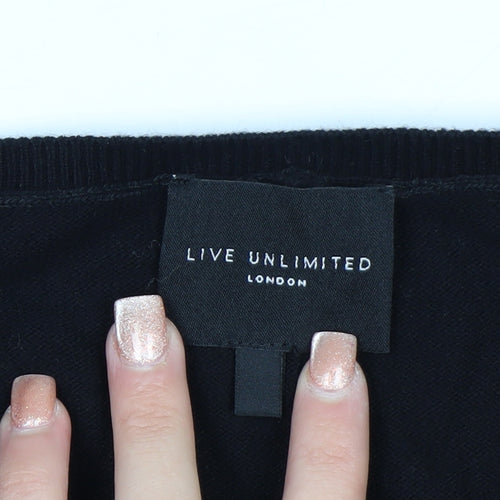 Live Unlimited London Women's Black V-Neck Pullover Jumper Size 26