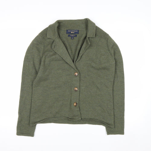 Paul Costelloe Womens Green Merino Wool Cardigan UK 12 M