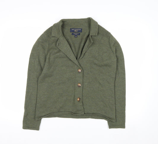 Paul Costelloe Womens Green Merino Wool Cardigan UK 12 M