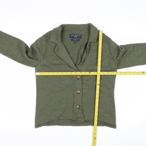 Paul Costelloe Womens Green Merino Wool Cardigan UK 12 M