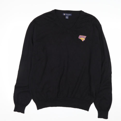 Oxford Golf Men's Black Cotton V-Neck Pullover Jumper L