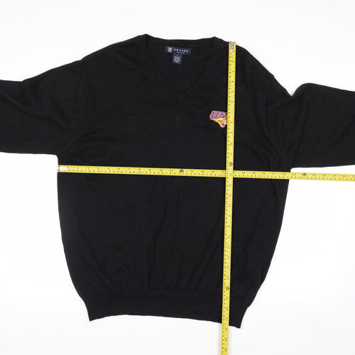 Oxford Golf Men's Black Cotton V-Neck Pullover Jumper L