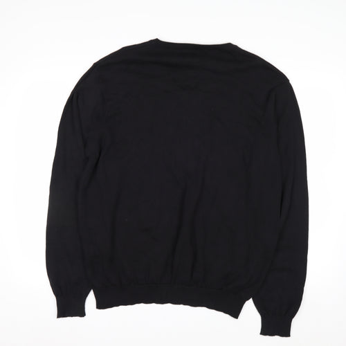 Oxford Golf Men's Black Cotton V-Neck Pullover Jumper L