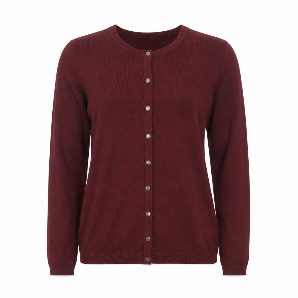 Talbots Women Red Small Cotton Cashmere Cardigan Jumper