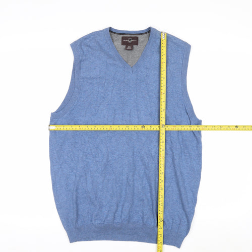 Black Brown 1826 Men's Blue V-Neck Sleeveless Knit Vest M