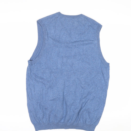 Black Brown 1826 Men's Blue V-Neck Sleeveless Knit Vest M