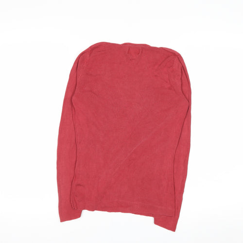 Jigsaw Women’s Red Silk Long Sleeve V-Neck Button Blouse Size S