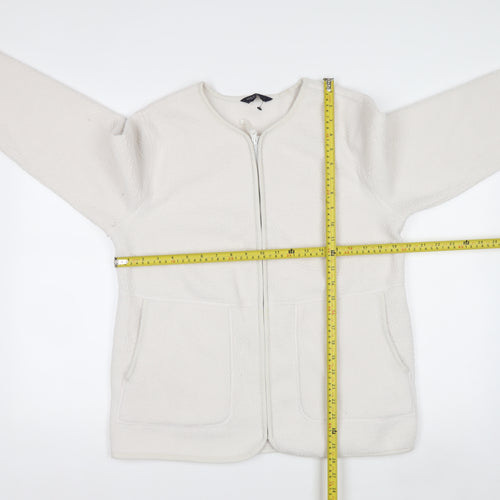 Marks and Spencer Women's White Fleece Zip Jacket Size M