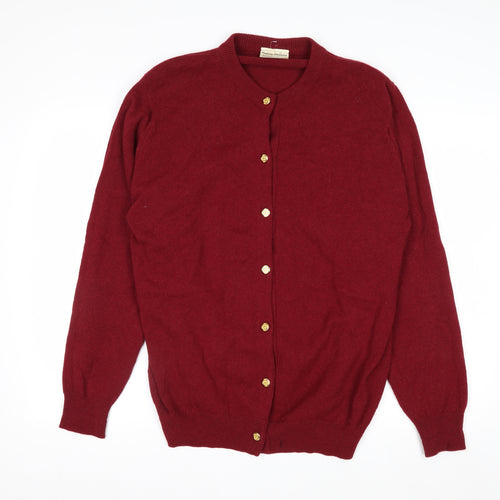 Murray Brothers Womens Red Pure Wool Crew Neck Cardigan L