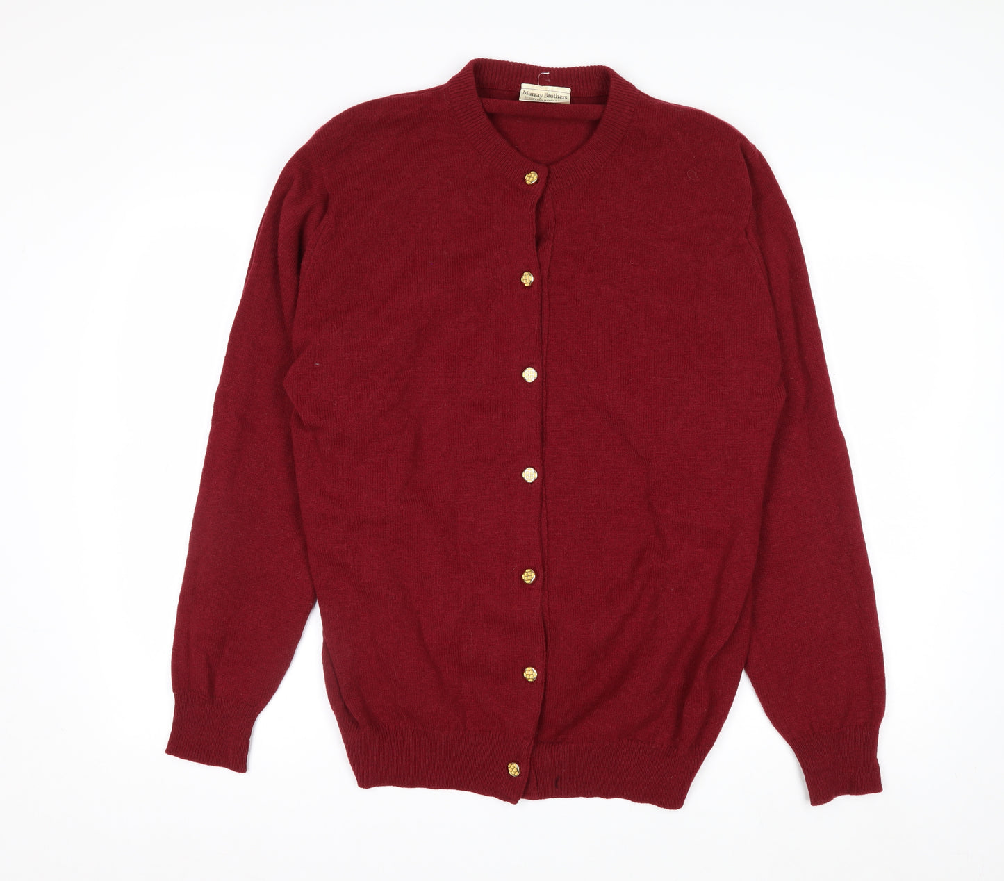 Murray Brothers Womens Red Pure Wool Crew Neck Cardigan L
