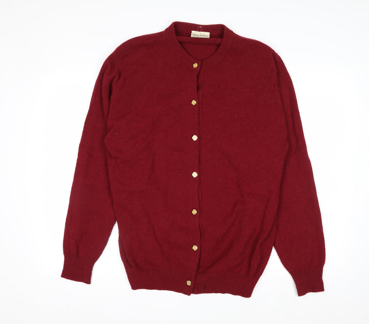 Murray Brothers Womens Red Pure Wool Crew Neck Cardigan L