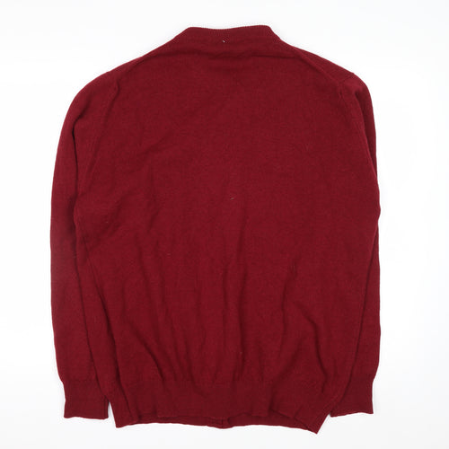 Murray Brothers Womens Red Pure Wool Crew Neck Cardigan L