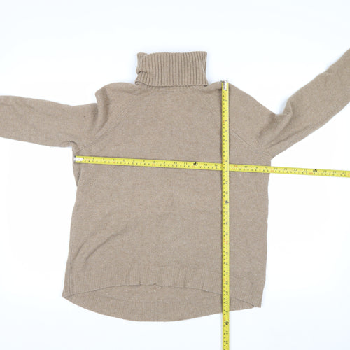 J.Crew Women Beige XS Roll Neck Wool Alpaca Knit Jumper