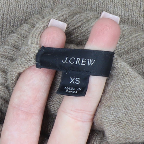 J.Crew Women Beige XS Roll Neck Wool Alpaca Knit Jumper