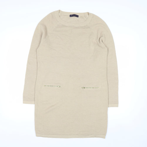 Marks and Spencer Women Beige Knit Jumper Dress Size 10