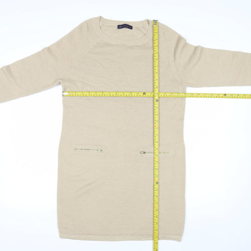 Marks and Spencer Women Beige Knit Jumper Dress Size 10
