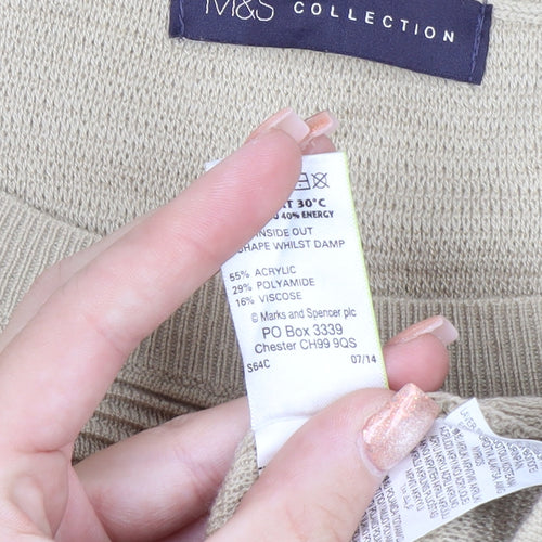 Marks and Spencer Women Beige Knit Jumper Dress Size 10