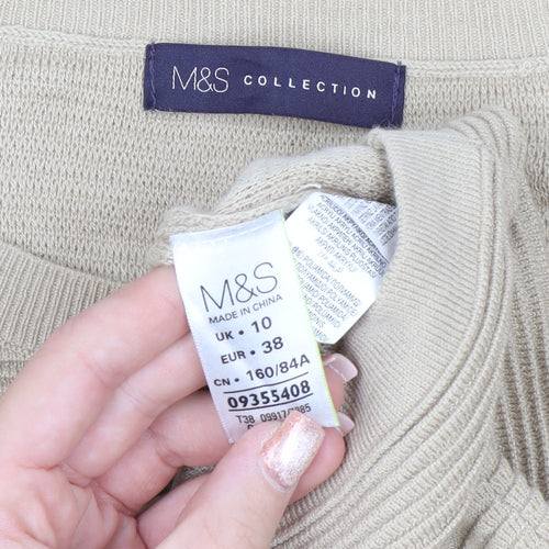 Marks and Spencer Women Beige Knit Jumper Dress Size 10