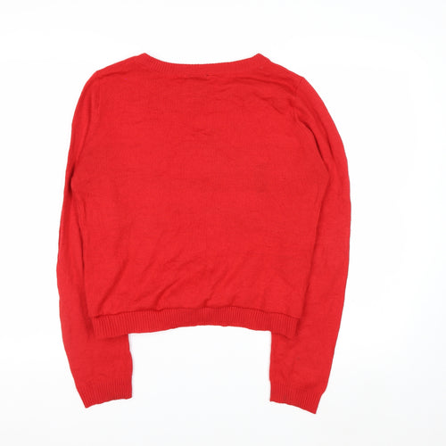 Beyond Retro Womens Red XS Christmas Gingerbread Pullover Jumper
