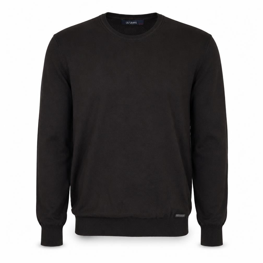 Front view of Liu Jo men’s black wool blend crew neck jumper 2xl