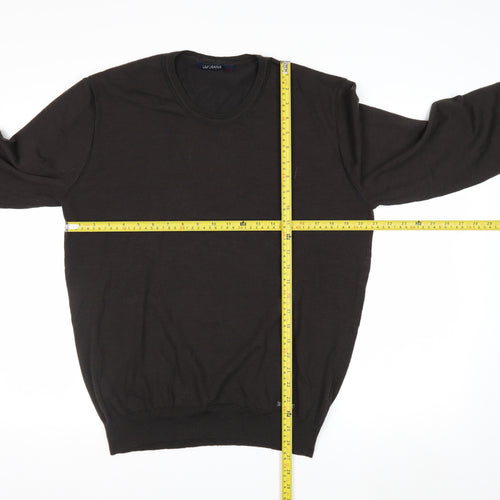 Liu Jo Mens Black Wool Blend Crew Neck Pullover Jumper 2XL