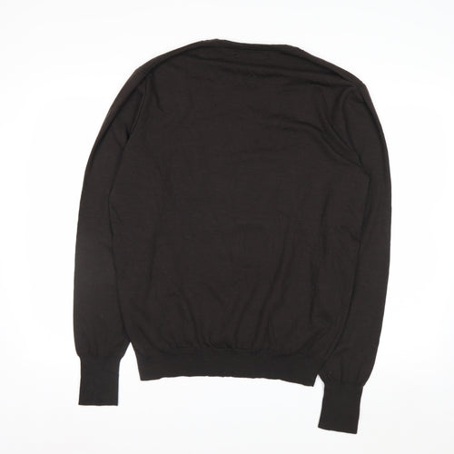 Liu Jo Mens Black Wool Blend Crew Neck Pullover Jumper 2XL