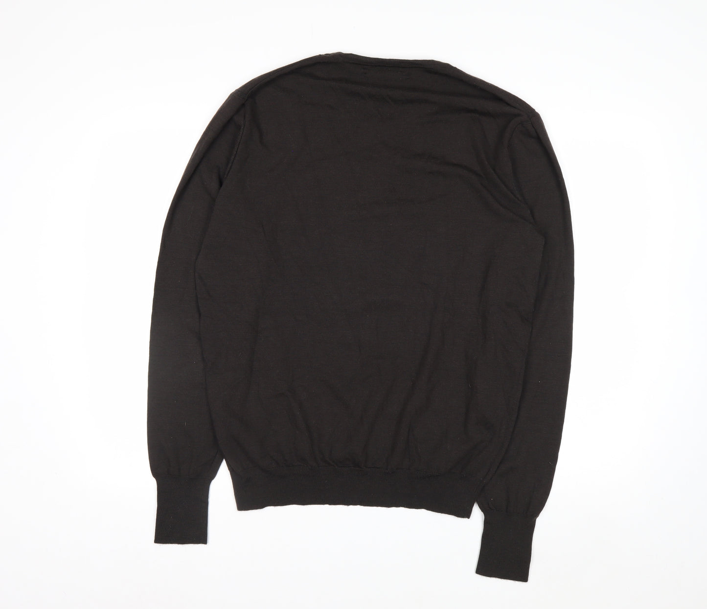 Liu Jo Mens Black Wool Blend Crew Neck Pullover Jumper 2XL