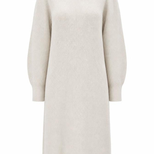 H&M Women Beige Knit Jumper Dress Size S Long Sleeve Crew Neck