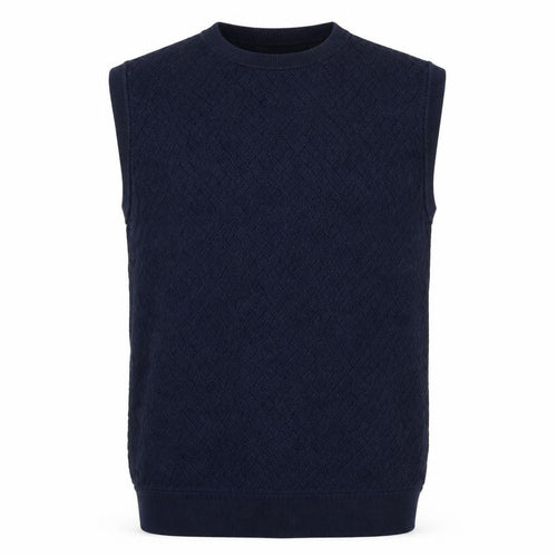 Greg Norman Men's Blue Cotton V-Neck Sleeveless Golf Vest L
