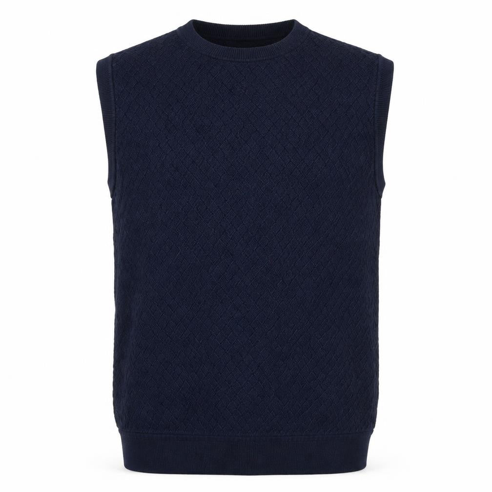 Greg Norman Men's Blue Cotton V-Neck Sleeveless Golf Vest L