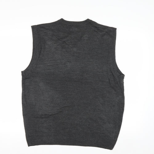 Beverly Hills Polo Club Men's Grey V-Neck Knit Vest L