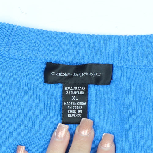 Cable & Gauge Women's Blue Sleeveless Knit Vest XL