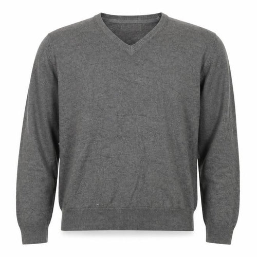 Beyond Retro Men's Grey V-Neck Knit Jumper Size M Classic Fit