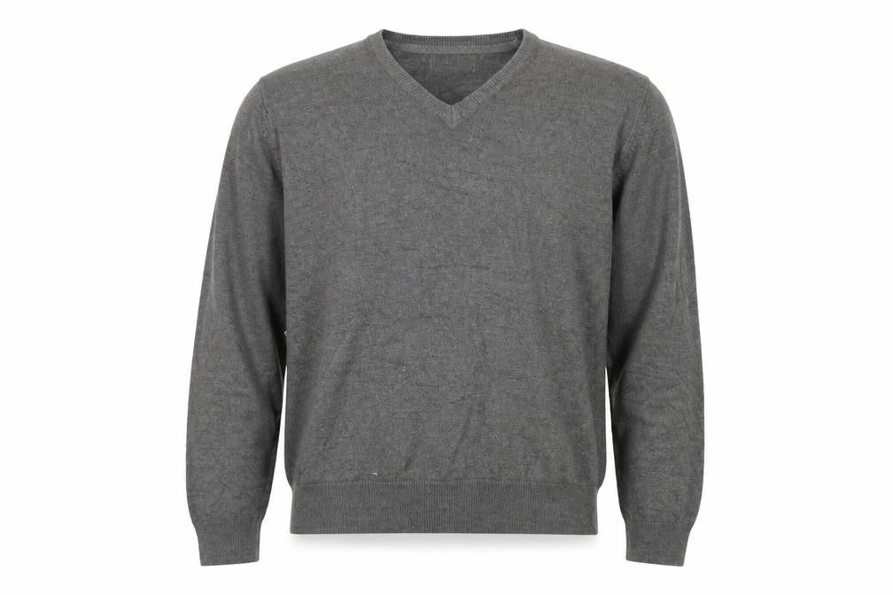 Beyond Retro Men's Grey V-Neck Knit Jumper Size M Classic Fit