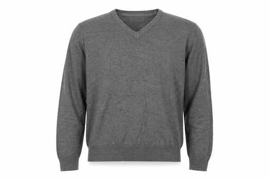 Beyond Retro Men's Grey V-Neck Knit Jumper Size M Classic Fit