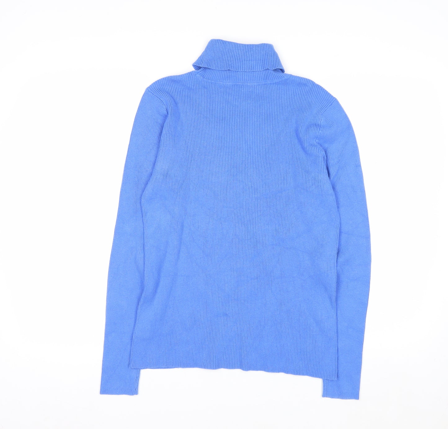Lauren Ralph Lauren Women's Blue Roll Neck Cotton Jumper L