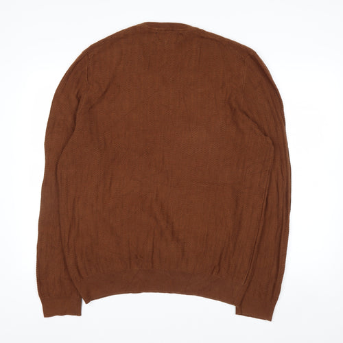 Jos. A. Bank Reserve Men’s Brown XL V-Neck Cotton Silk Jumper