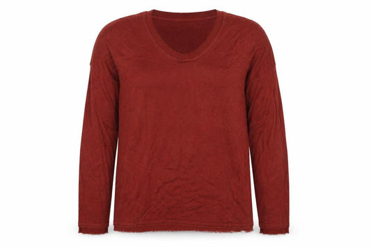 Front view of Sisley Women's Brown V-Neck Knit jumper XS