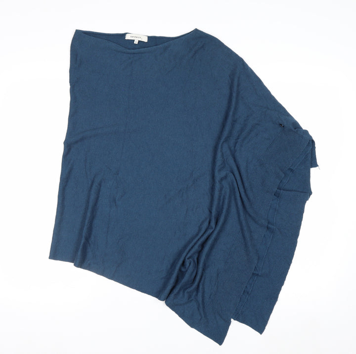 Sandwich Women Blue Wool Blend Cape Jumper Size M
